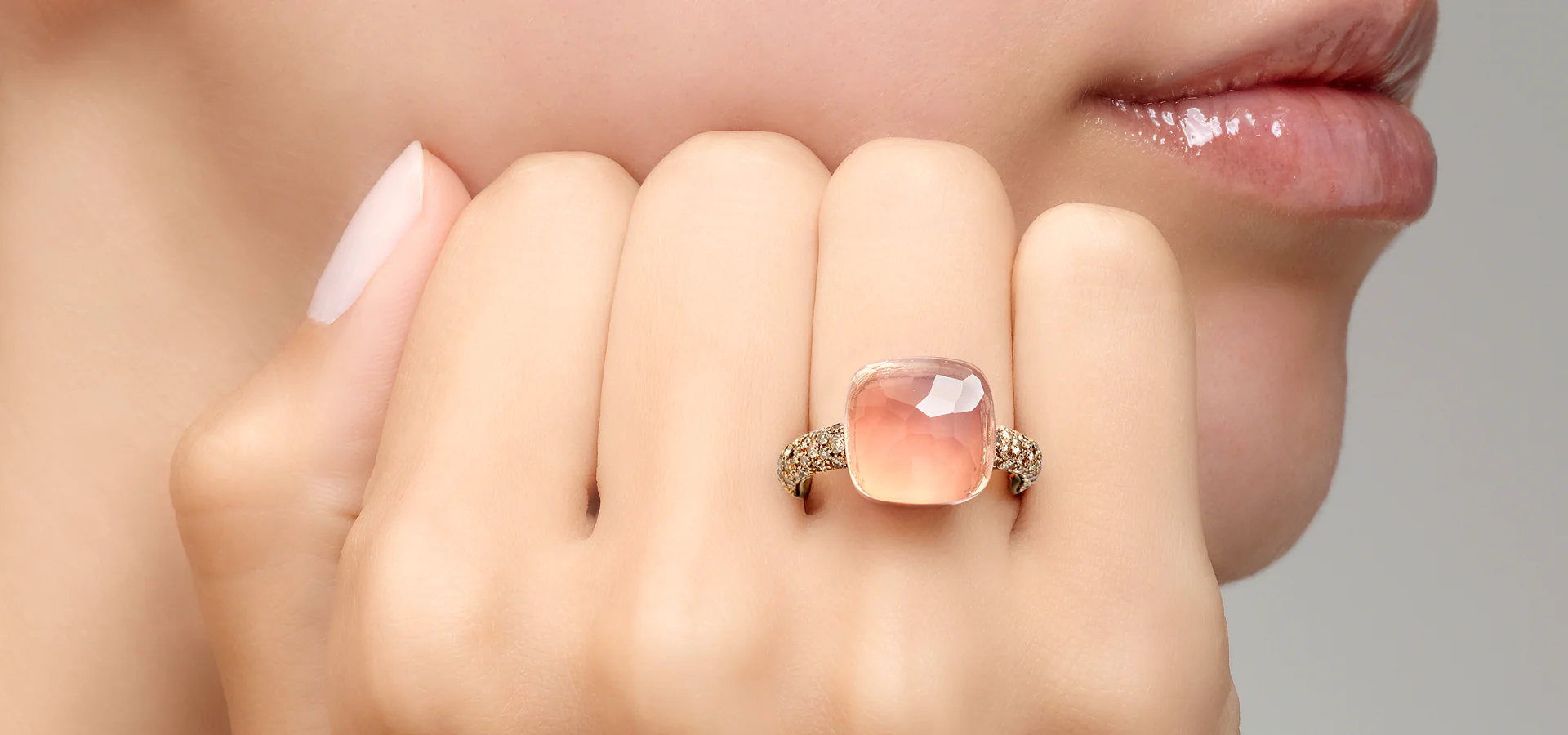 Bague nudo quarzo rosa maxi - Image 4