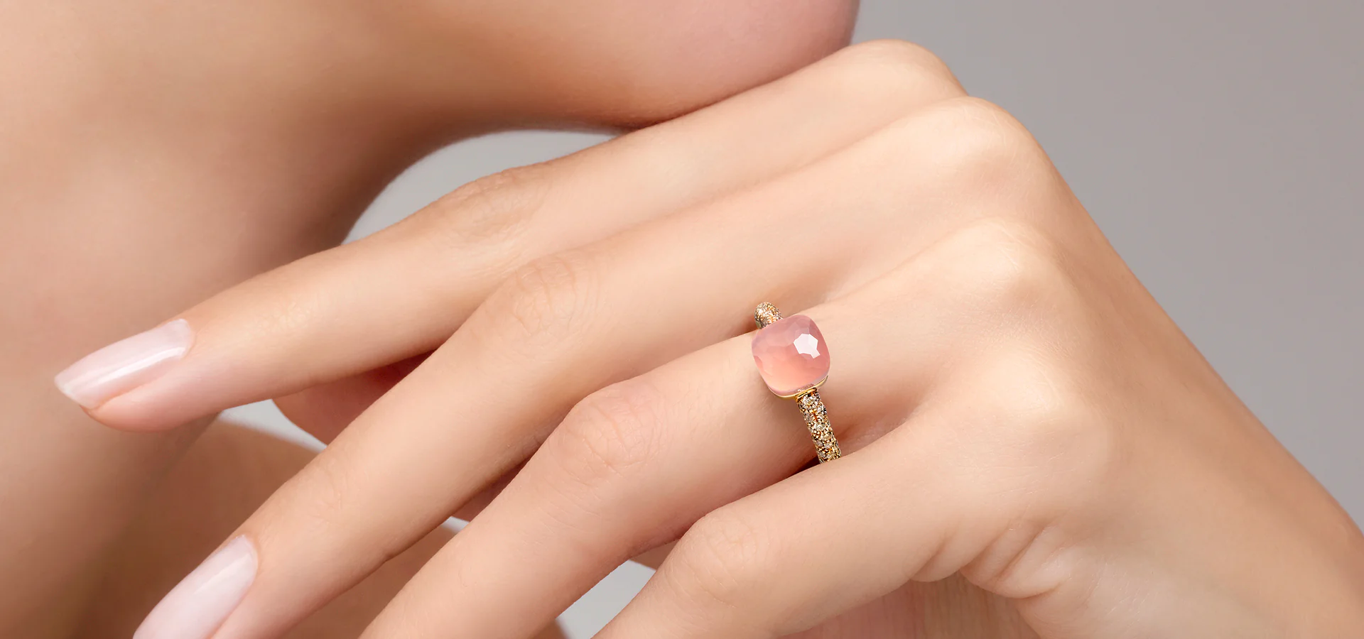 Bague nudo quarzo rosa petit - Image 4