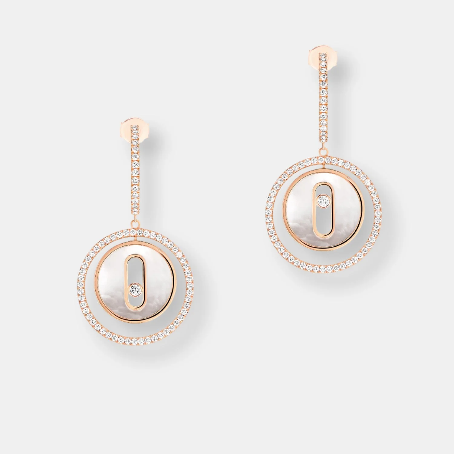 Boucles d'oreilles créoles lucky move nacre blanche