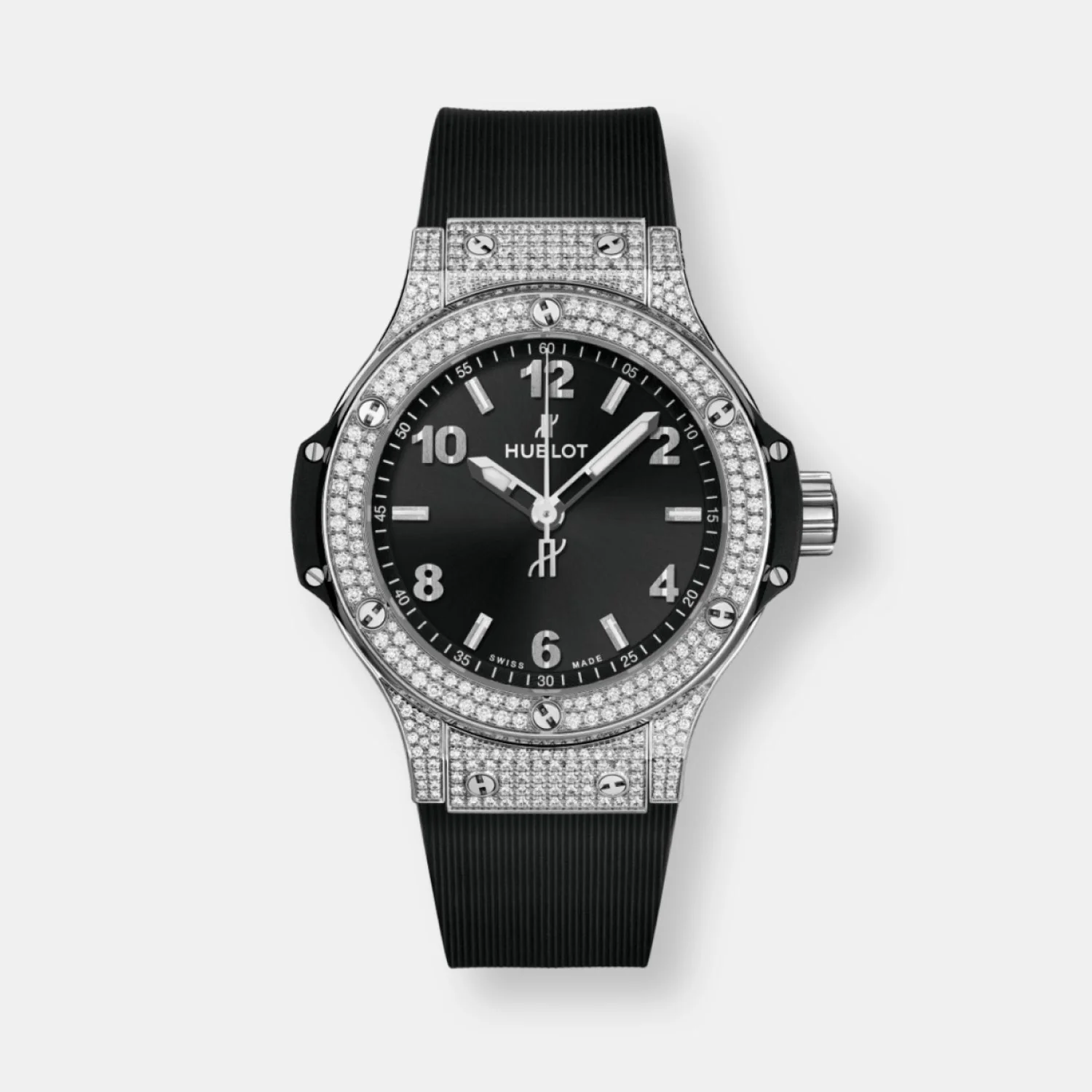 Montre big bang steel white pavé