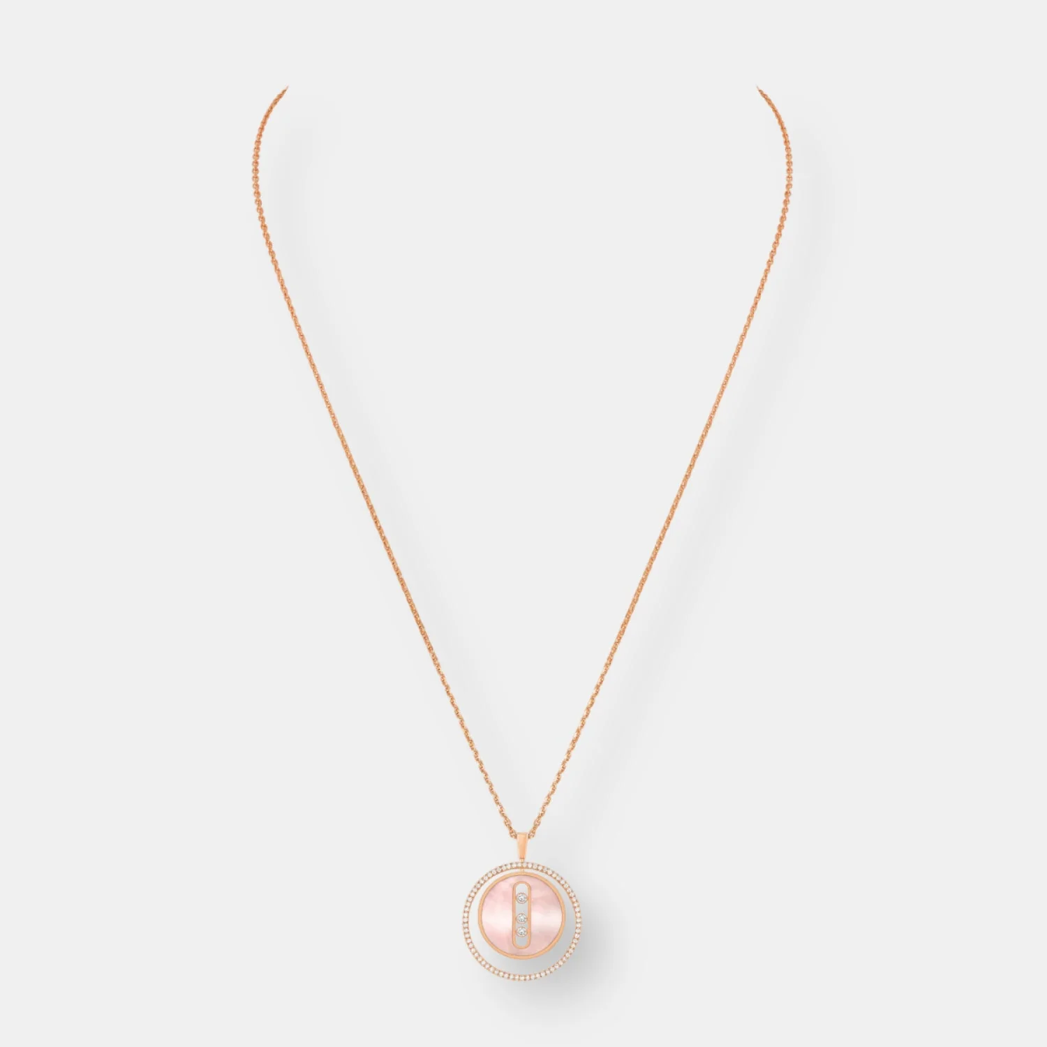 Pendentif lucky move nacre rose