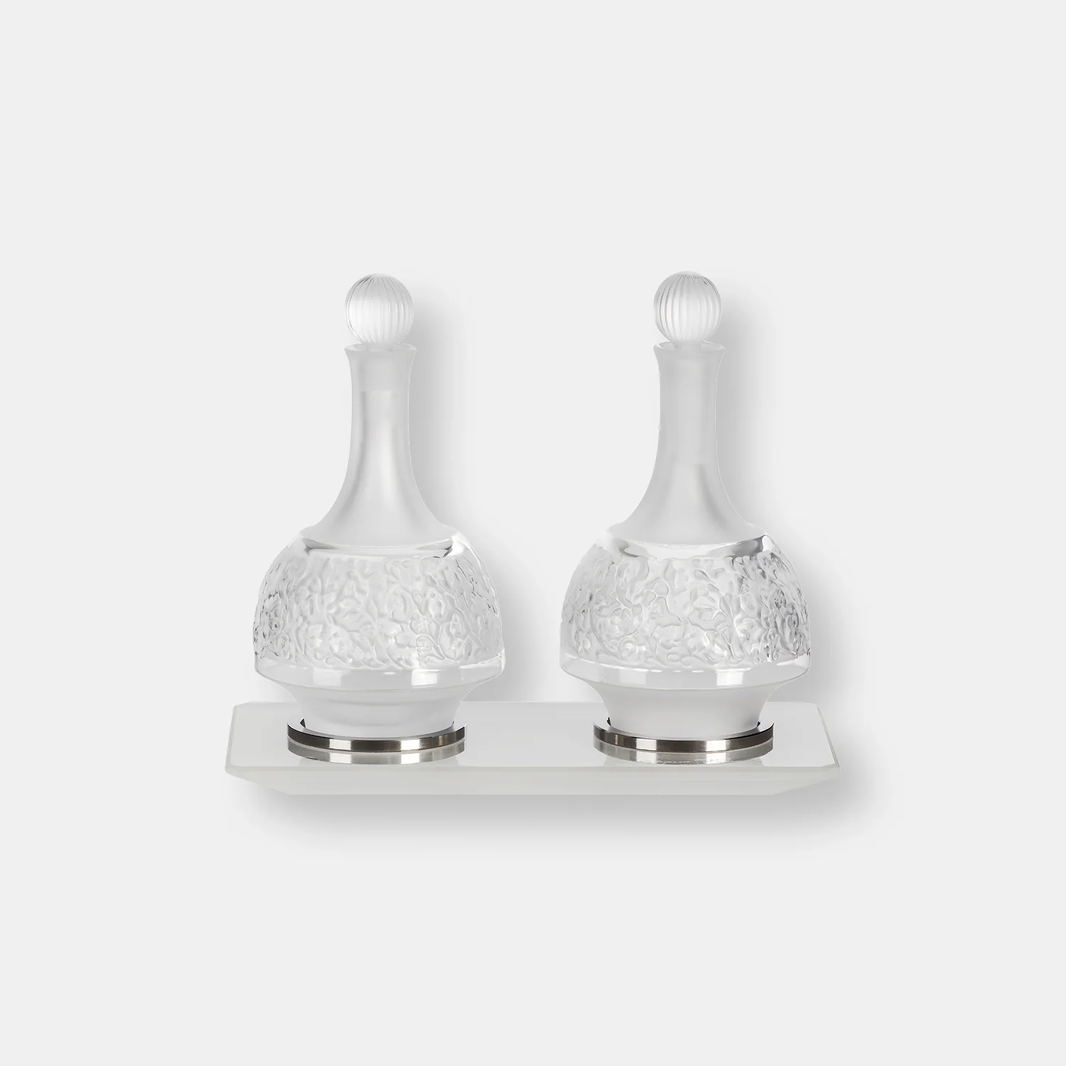 Set 2 flacons huilier/vinaigrier & plateau versailles